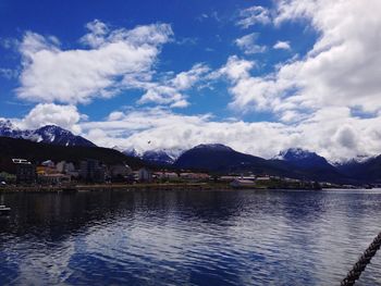 Scenic view of sea against cloudy sky