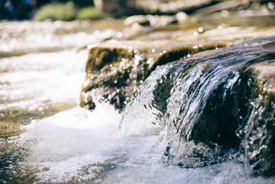 Close-up of wave splashing on shore