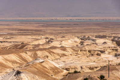 Scenic view of desert land