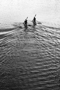 People enjoying in sea