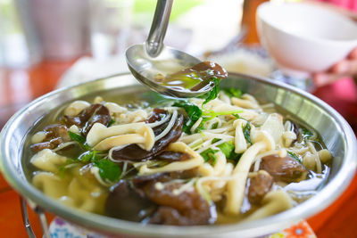 Close-up of food in bowl on table