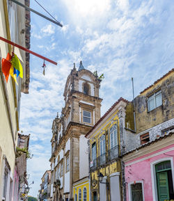 Old houses and churches in the pelourinho neighborhood in the city of salvador in bahia