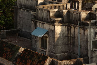 High angle view of old building