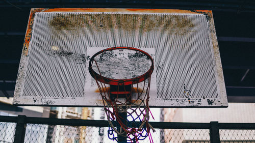 High angle view of basketball hoop on table