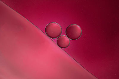 High angle view of pink petals on table