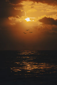 View of sea against sky during sunset