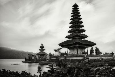 View of pagoda against cloudy sky