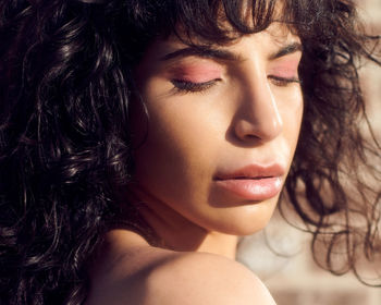 Close-up of young woman