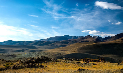 Scenic view of mountains against sky