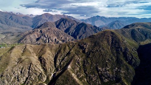 Panoramic view of landscape and mountains against sky
