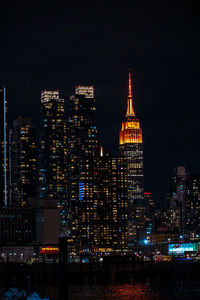 Illuminated city at night