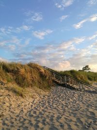 Scenic view of beach against sky