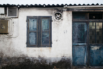 Closed window of house