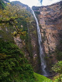 Scenic view of waterfall