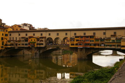 Reflection of bridge in water