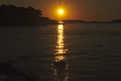 Scenic view of sea at sunset