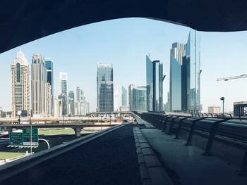 View of skyscrapers in city