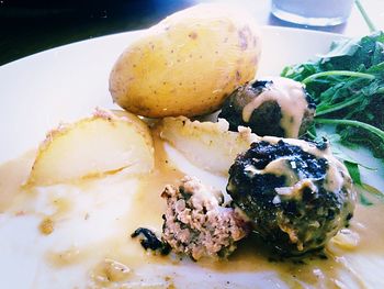 Close-up of served food