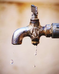 Close-up of water dripping from faucet