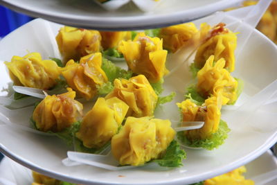 Close-up of meal served on plate