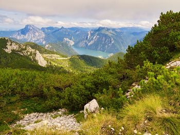 Scenic view of mountains against sky