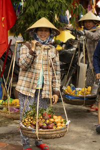 Portrait of a local woman at market