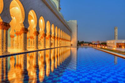 Reflection of built structures in water