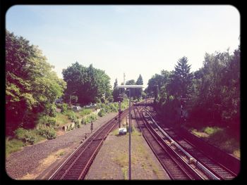 Railroad tracks on road