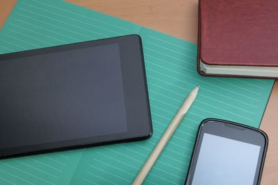 Directly above shot of laptop on table