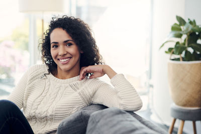 Portrait of smiling young woman