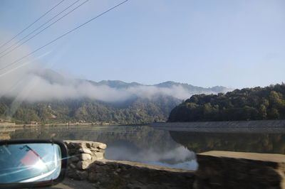 Scenic view of stream against sky