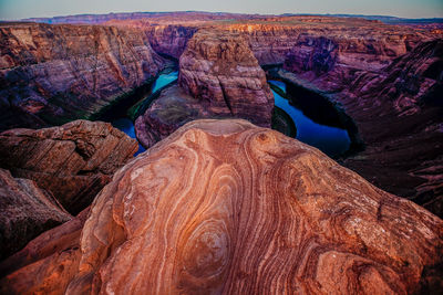 Scenic view of canyon against sky