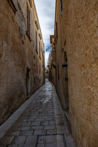 The narrow streets of mdina. the former capital of malta. called the silent city