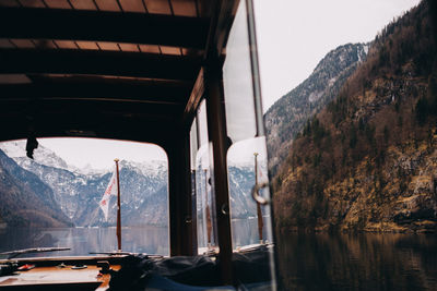 Bridge over river against clear sky during winter