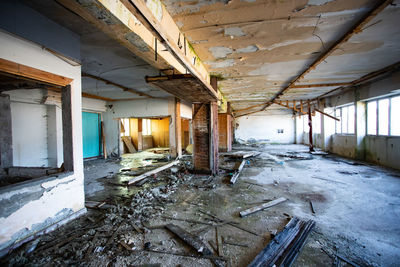 Interior of abandoned building