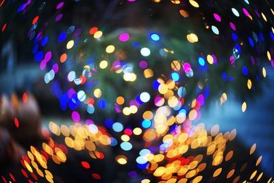 Defocused image of illuminated christmas lights