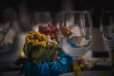 Midsection of woman holding bouquet