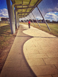 People walking in amusement park