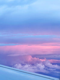 Aerial view of cloudscape against sky during sunset