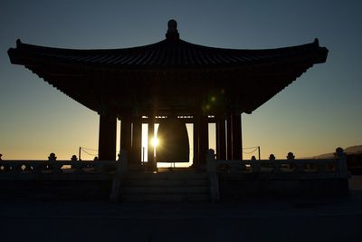 Silhouette of building during sunset
