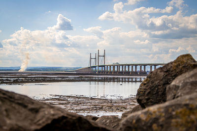  a view of the prince of wales severn bridge from severn beach 