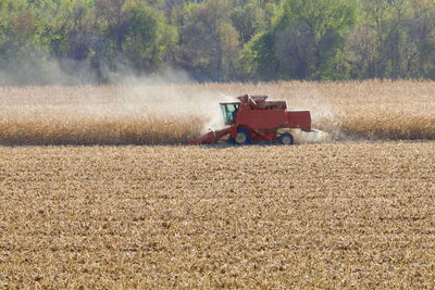 Tractor on agricultural field