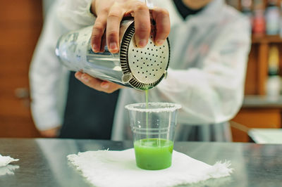 Close-up of drink in glass on table