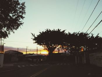 View of road at sunset