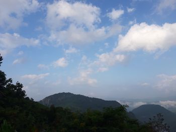 Low angle view of mountains against sky