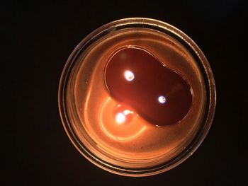 Close-up of illuminated light bulb