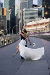 Wedding dance of the bride and groom.