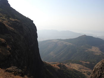 Scenic view of mountains against clear sky