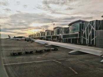 View of airport runway against sky