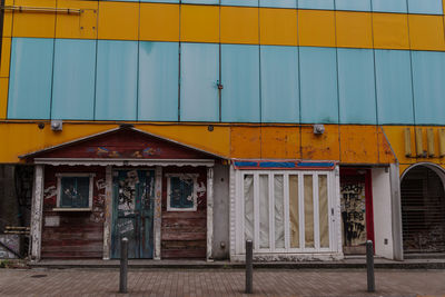 Closed door of building